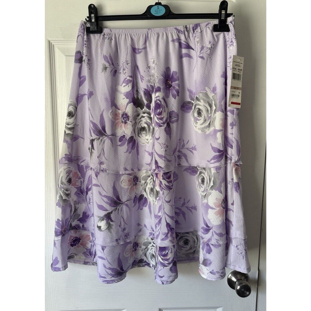 Alfred Dunner Purple Floral 12p Petite Ruffle Lightweight NWT 14722 Lilac